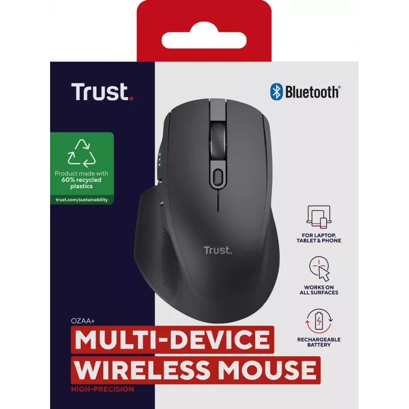 Trust Ozaa+ Maus Office Rechtshänder RF Wireless + Bluetooth 3200 DPI