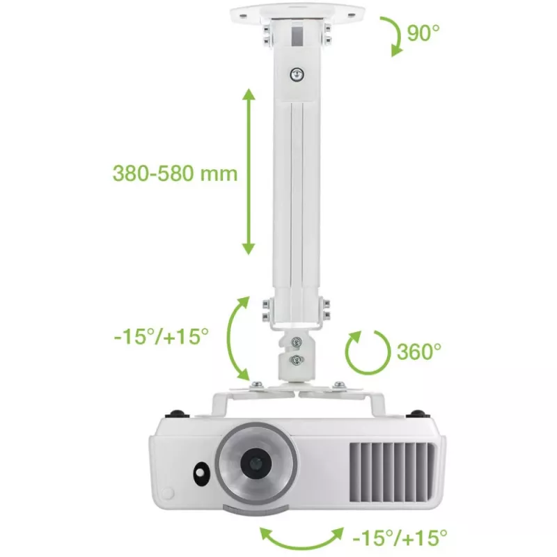 Techly Projektor-Deckenhalterung Verlängerung 380-580 mm Silber ICA-PM 18S