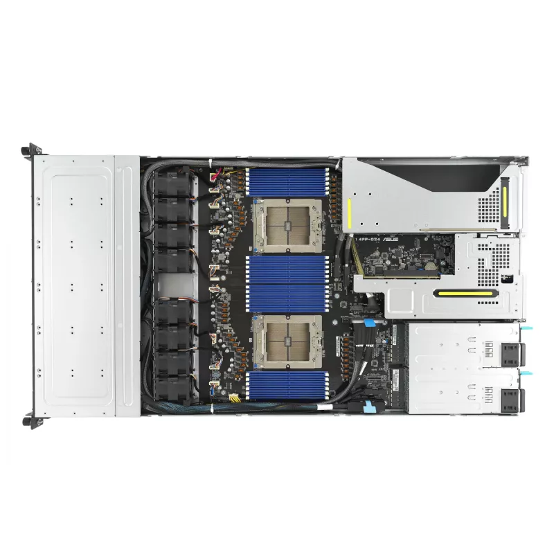 ASUS RS700A-E12-RS12U Socket SP5 Rack (1U) Schwarz, Stahl