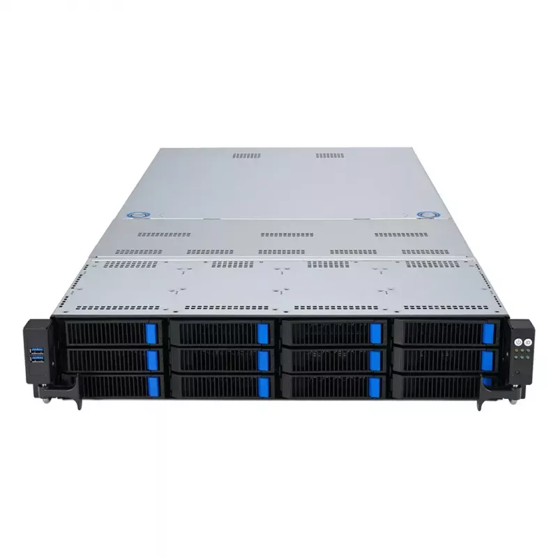 Rack-Server ASUS RS720A-E12-RS24U 2U Socket SP5, 2x CPU-Unterstützung, 24x 2,5-Zoll-Einschübe, 24 DIMM DDR5-Steckplätze, 2600W Netzteil, 10GbE