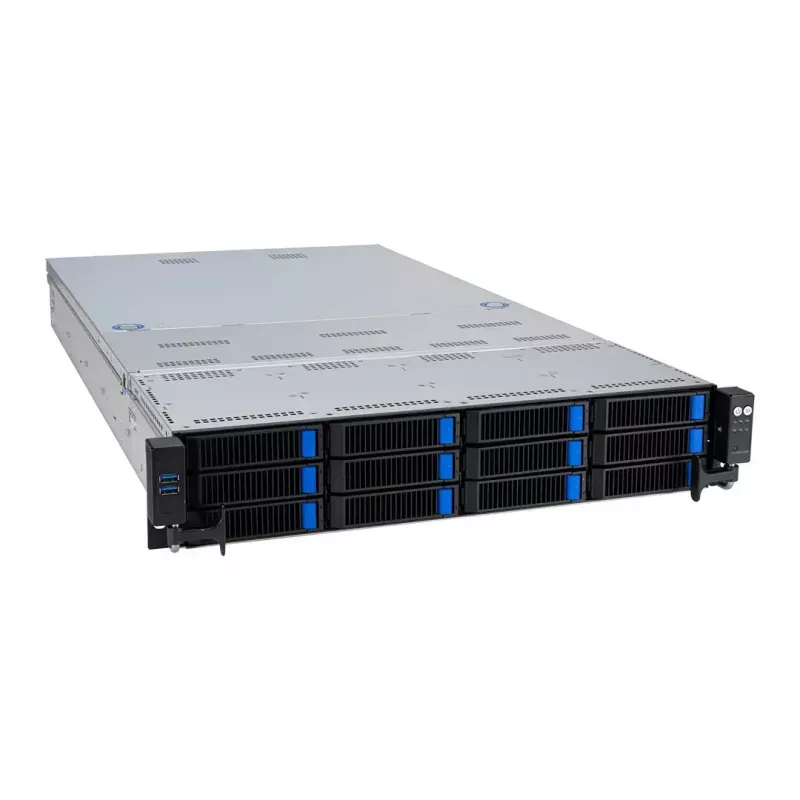 Rack-Server ASUS RS720A-E12-RS24U 2U Socket SP5, 2x CPU-Unterstützung, 24x 2,5-Zoll-Einschübe, 24 DIMM DDR5-Steckplätze, 2600W Netzteil, 10GbE