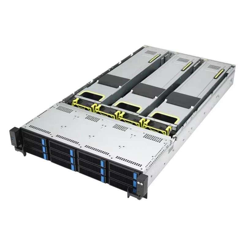 Rack-Server ASUS RS720A-E12-RS24U 2U Socket SP5, 2x CPU-Unterstützung, 24x 2,5-Zoll-Einschübe, 24 DIMM DDR5-Steckplätze, 2600W Netzteil, 10GbE