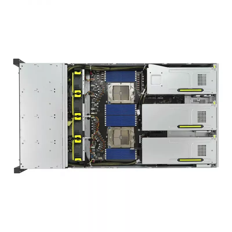 Rack-Server ASUS RS720A-E12-RS24U 2U Socket SP5, 2x CPU-Unterstützung, 24x 2,5-Zoll-Einschübe, 24 DIMM DDR5-Steckplätze, 2600W Netzteil, 10GbE