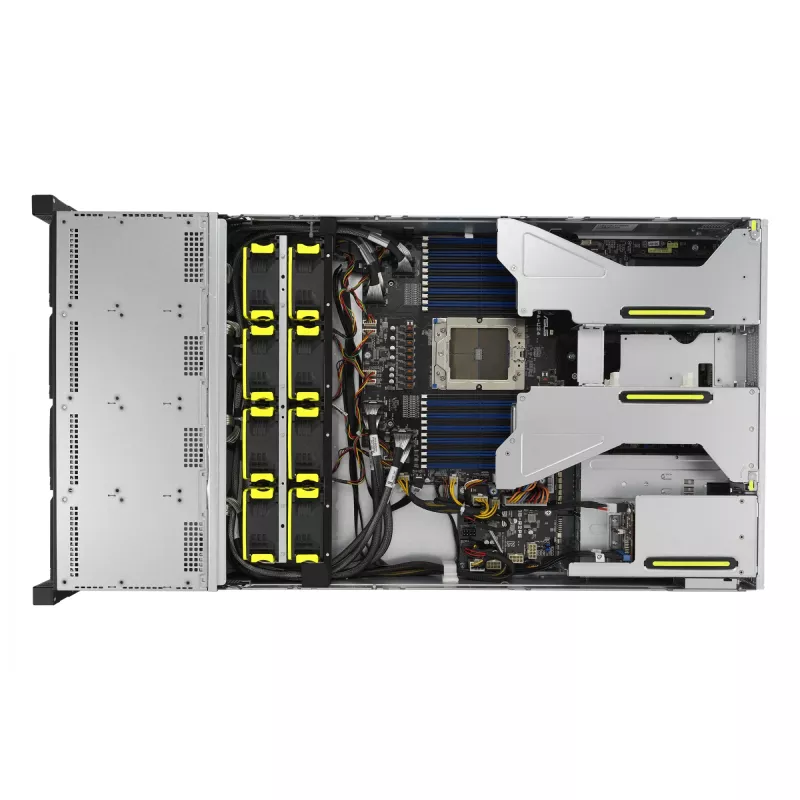 ASUS RS521A-E12-RS12U Socket SP5 Rack (2U) Schwarz, Silber