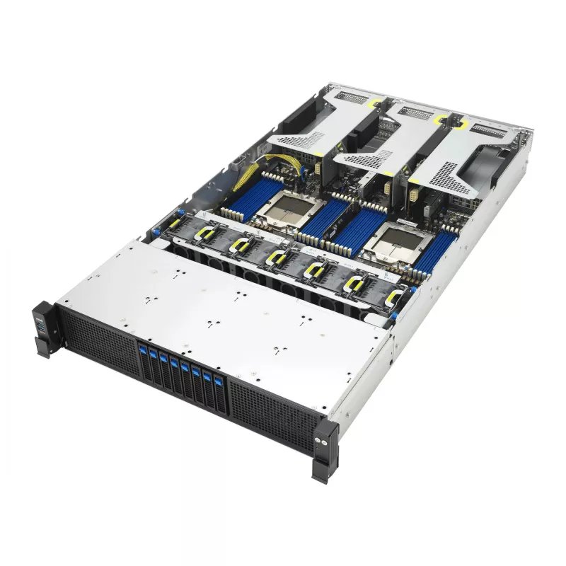 ASUS RS720A-E13-RS8G Socket SP5 Rack (2U) Schwarz, Silber