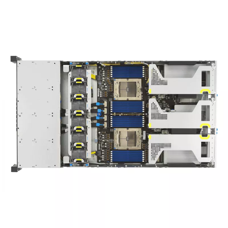 ASUS RS720A-E13-RS8G Socket SP5 Rack (2U) Schwarz, Silber
