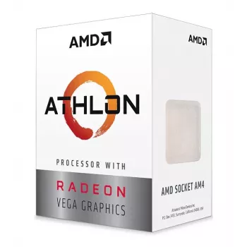Desktop-Prozessor AMD Athlon 3000G — 2 Kerne, 4 Threads, 3,5 GHz, 4 MB L3, Sockel AM4, 35 W, Vega 3 iGPU