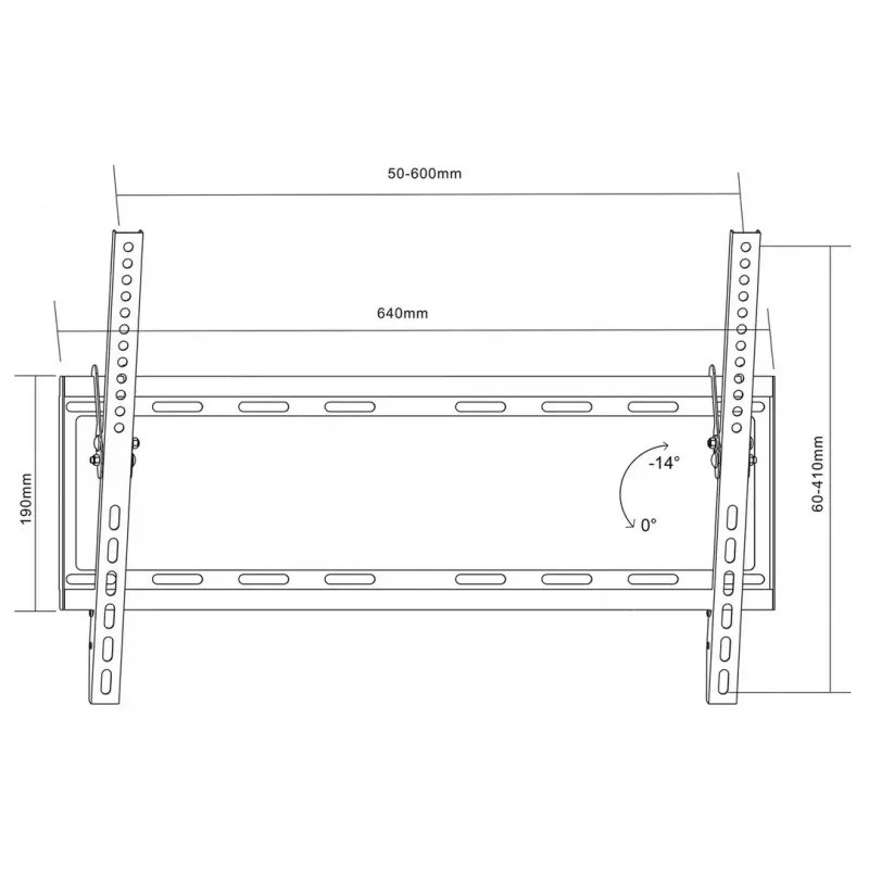 TV-Wandhalterung MACLEAN MC-605, feste neigbare Halterung, VESA 75x75–600x400, bis zu 55 kg, für 32–80 Zoll Bildschirme