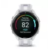 Smartwatch GARMIN Forerunner 965 — 47 mm Titangehäuse, 1,4 Zoll AMOLED, 32 GB, 23 Tage Akku, GPS/GLONASS/Galileo, weißes Silikonarmband
