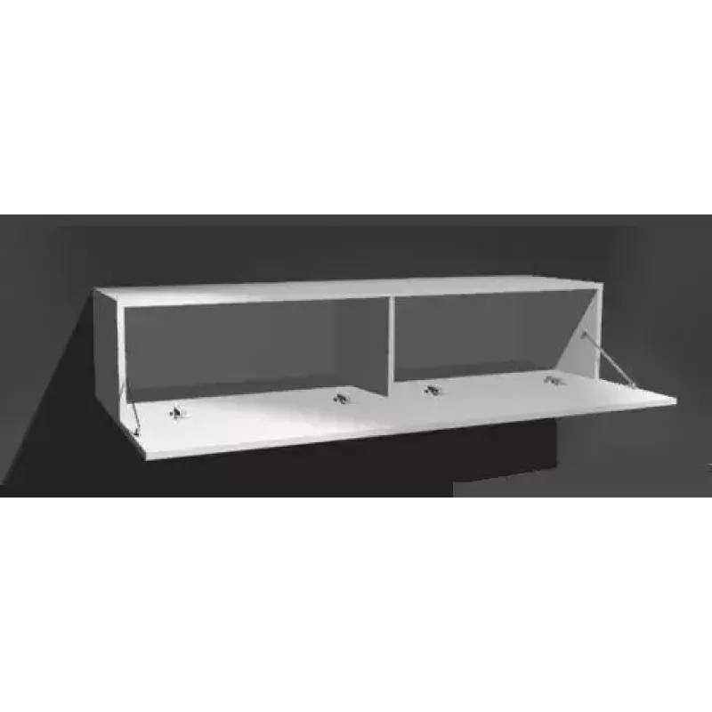 TV-Ständer cama meble VIGO 180 — 1800×400×300 mm, weiße Oberseite, weißer Rahmen, Spanplatte