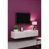 TV-Ständer Cama Meble VIGO 140, 1400×400×300 mm, weiß glänzende Oberseite, Spanplatte, weißer Rahmen