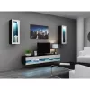 TV-Ständer Cama Meble VIGO NEW 30/140/40, 1400×400×300 mm, schwarze Oberseite, Spanplatte, schwarzer Rahmen