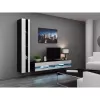 TV-Ständer Cama Meble VIGO NEW 30/140/40, 1400×400×300 mm, schwarze Oberseite, Spanplatte, schwarzer Rahmen