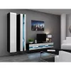 TV-Ständer Cama Meble VIGO NEW 30/140/40, 1400×400×300 mm, schwarze Oberseite, Spanplatte, schwarzer Rahmen
