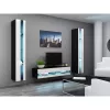 TV-Ständer Cama Meble VIGO NEW 30/140/40, 1400×400×300 mm, schwarze Oberseite, Spanplatte, schwarzer Rahmen