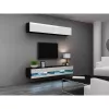 TV-Ständer Cama Meble VIGO NEW 30/140/40, 1400×400×300 mm, schwarze Oberseite, Spanplatte, schwarzer Rahmen