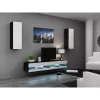 TV-Ständer Cama Meble VIGO NEW 30/140/40, 1400×400×300 mm, schwarze Oberseite, Spanplatte, schwarzer Rahmen