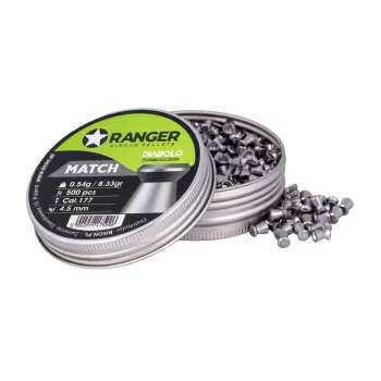 Airgun-Pellets RANGER PRORO 4,5 mm Diabolo — 500 Stück, Silber, Aluminium-Spender