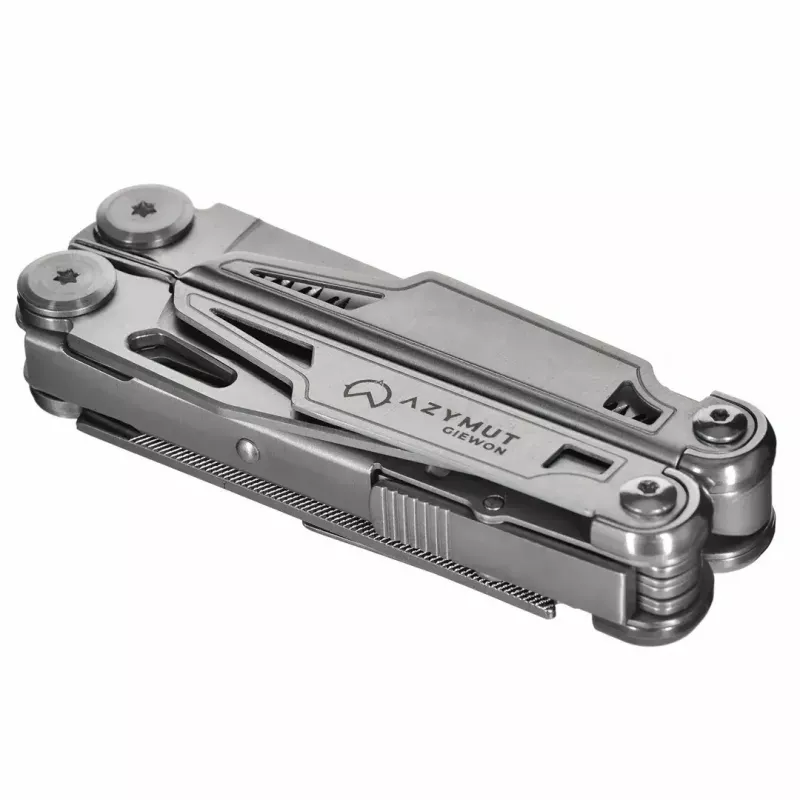 Multitool AZYMUT H2038 Full-Size-Multitool — 14 Werkzeuge, 16,2 cm geöffnet, 10,1 cm zusammengeklappt, 264 g, Stahl 420/7CR13, Lederholster