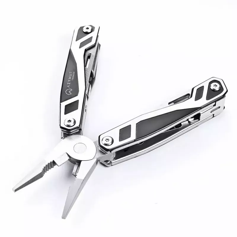 Multitool AZYMUT Trohon H-P2010121 — Zange in voller Größe aus Edelstahl mit 12 Werkzeugen, 8 Bits, faltbar 10,5 cm, 381 g