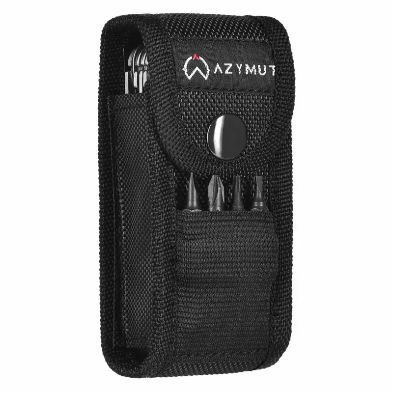 Multitool AZYMUT Trohon H-P2010121 — Zange in voller Größe aus Edelstahl mit 12 Werkzeugen, 8 Bits, faltbar 10,5 cm, 381 g