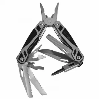 Multitool AZYMUT Trohon H-P2010121 — Zange in voller Größe aus Edelstahl mit 12 Werkzeugen, 8 Bits, faltbar 10,5 cm, 381 g