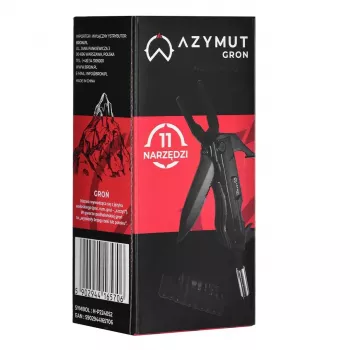 Multitool AZYMUT Gron — Full-Size-Multitool, 11 Werkzeuge, 9 Bits, Edelstahl, gefaltet 11 cm, ausgeklappt 15,4 cm