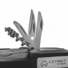Taschenmesser AZYMUT Tatron Multifunktions-Taschenmesser mit 25 Werkzeugen, Edelstahl, 9 cm zusammengeklappt, 200 g, Lederholster