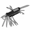 Taschenmesser AZYMUT Tatron Multifunktions-Taschenmesser mit 25 Werkzeugen, Edelstahl, 9 cm zusammengeklappt, 200 g, Lederholster