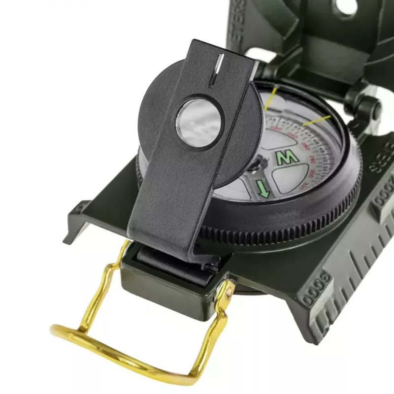 Magnetischer Navigationskompass Mil‑Tec Mil‑Tec US mit Beleuchtung, Aluminiumgehäuse, Maßstäbe 1:50k & 1:25k, oliv