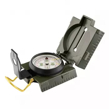 Magnetischer Navigationskompass Mil‑Tec Mil‑Tec US mit Beleuchtung, Aluminiumgehäuse, Maßstäbe 1:50k & 1:25k, oliv