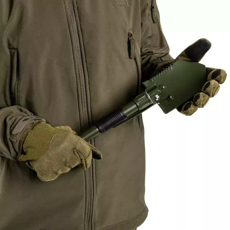 Faltspaten Mil-Tec Mini II — kompaktes Schanzwerkzeug, 405 mm Länge, 100 mm Blatt, 560 g, zusammenklappbar (15,5 x 10 x 6,5 cm)