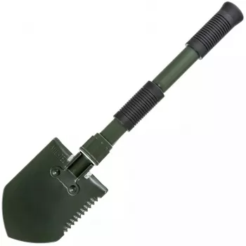 Faltspaten Mil-Tec Mini II — kompaktes Schanzwerkzeug, 405 mm Länge, 100 mm Blatt, 560 g, zusammenklappbar (15,5 x 10 x 6,5 cm)