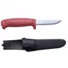 Feststehendes Messer Mora BASIC 511 — Kohlenstoffstahlklinge, roter Griff