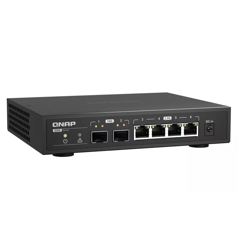 QNAP QSW-2104-2S Netzwerk-Switch Unmanaged 2.5G Ethernet Schwarz