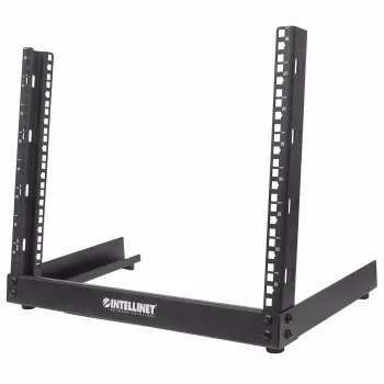 Intellinet 19 Zoll Netzwerk-Rack - Offener Rahmen (Desktop), 8U, Schwarz, Flachverpackung