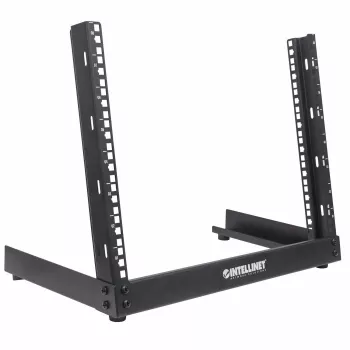 Intellinet 19 Zoll Netzwerk-Rack - Offener Rahmen (Desktop), 8U, Schwarz, Flachverpackung