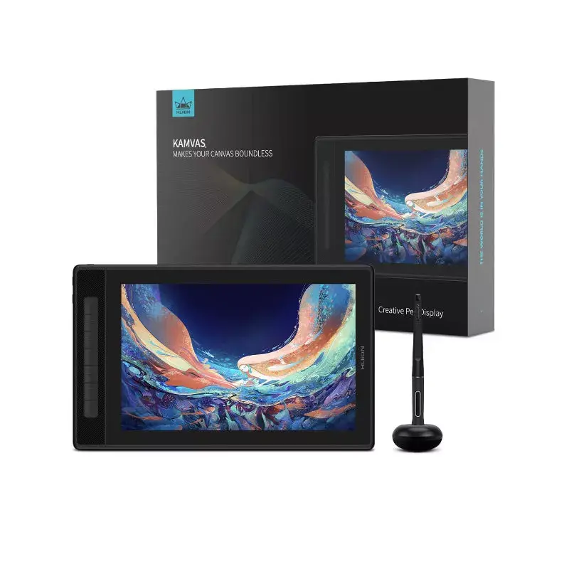 Grafiktablett HUION Kamvas Pro 13 — 13,3 Zoll QLED IPS Display 2560×1600, Arbeitsfläche 286,5×179 mm, 8192 Druckstufen, 5080 lpi