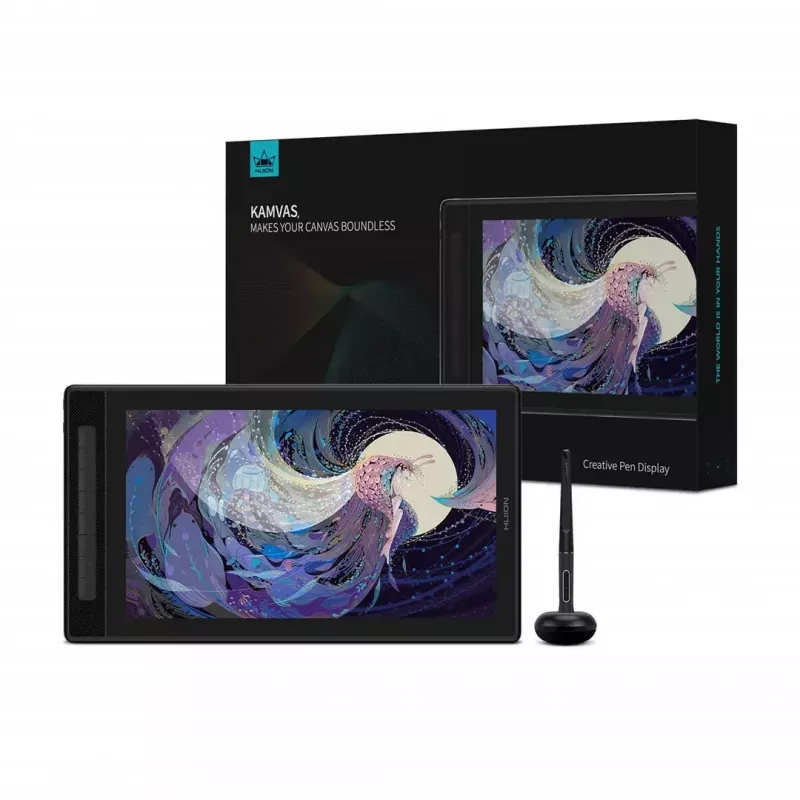 Grafiktablett HUION Kamvas Pro 16 GT1602 39,8 cm (15,7 inch) 2.5K IPS-Anzeige, 8192 Druckstufen, 8 programmierbare Tasten, USB-C/HDMI