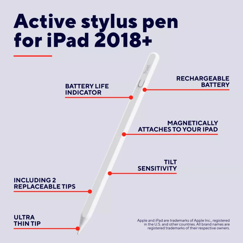 Stylus-Stift Trust Kyna 13 g Weiß Tablet-Kompatibilität