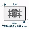TV-Wandhalterung Gembird WM-75ST-01 für 32–75 Zoll Bildschirme, VESA 600x400, 45,5 kg, verstellbarer Wandabstand 4,9–49,1 cm, neigbar -5°–8°