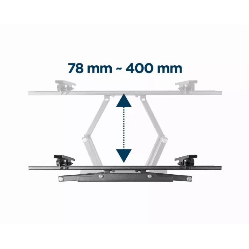 Wall TV mount GEMBIRD WM-70ST-01 for 37 inch–70 inch screens, tilt 0° to -20°, swivel ±60°, VESA 200×200–600×400, max 35 kg, Schwarz