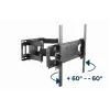 Wall TV mount GEMBIRD WM-70ST-01 for 37 inch–70 inch screens, tilt 0° to -20°, swivel ±60°, VESA 200×200–600×400, max 35 kg, Schwarz