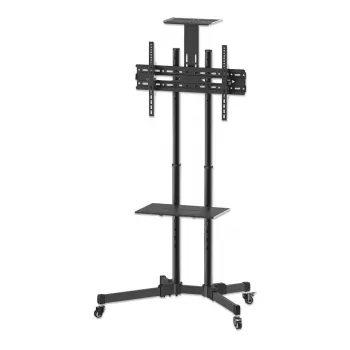 Mobiler TV- und Monitor-Montagetrolley-Ständer MANHATTAN 461238, mobil, schwarz, Höhe 1803 mm, VESA 200x200–600x400, max. 50 kg