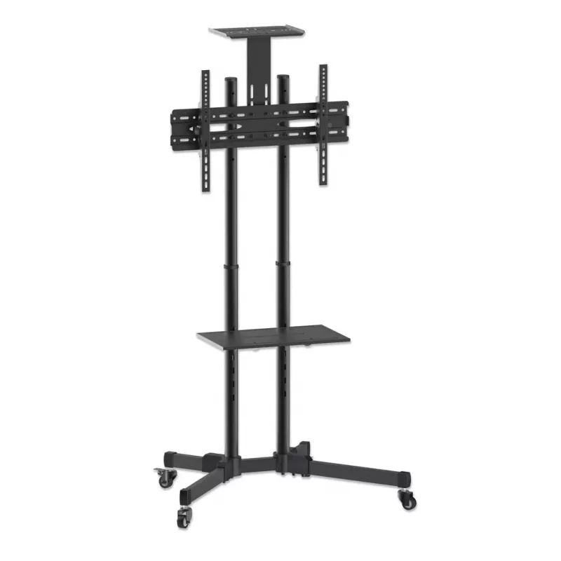 Mobiler TV- und Monitor-Montagetrolley-Ständer MANHATTAN 461238, mobil, schwarz, Höhe 1803 mm, VESA 200x200–600x400, max. 50 kg