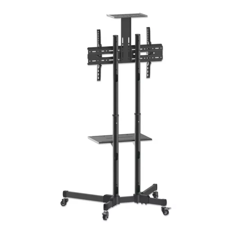 Mobiler TV- und Monitor-Montagetrolley-Ständer MANHATTAN 461238, mobil, schwarz, Höhe 1803 mm, VESA 200x200–600x400, max. 50 kg