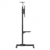 Mobiler TV- und Monitor-Montagetrolley-Ständer MANHATTAN 461238, mobil, schwarz, Höhe 1803 mm, VESA 200x200–600x400, max. 50 kg