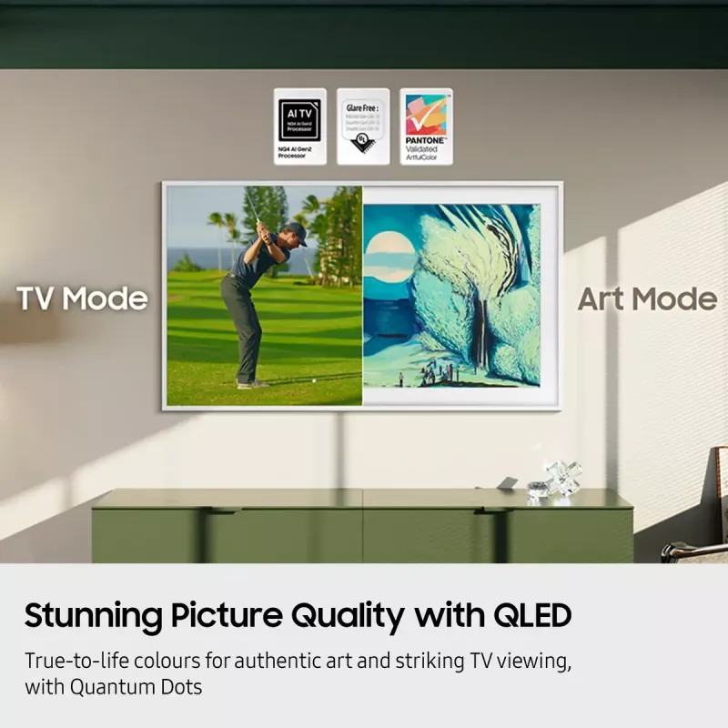 Fernseher Samsung QE65LS03FAUXXH 65 Zoll The Frame QLED 4K HDR Smart TV, 3840×2160, Tizen, 120Hz