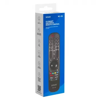 Fernbedienung SAVIO RC-24 IR kabellos universal für TV, schwarz, Drucktasten, Reichweite 10 m, unterstützt 1 Gerät