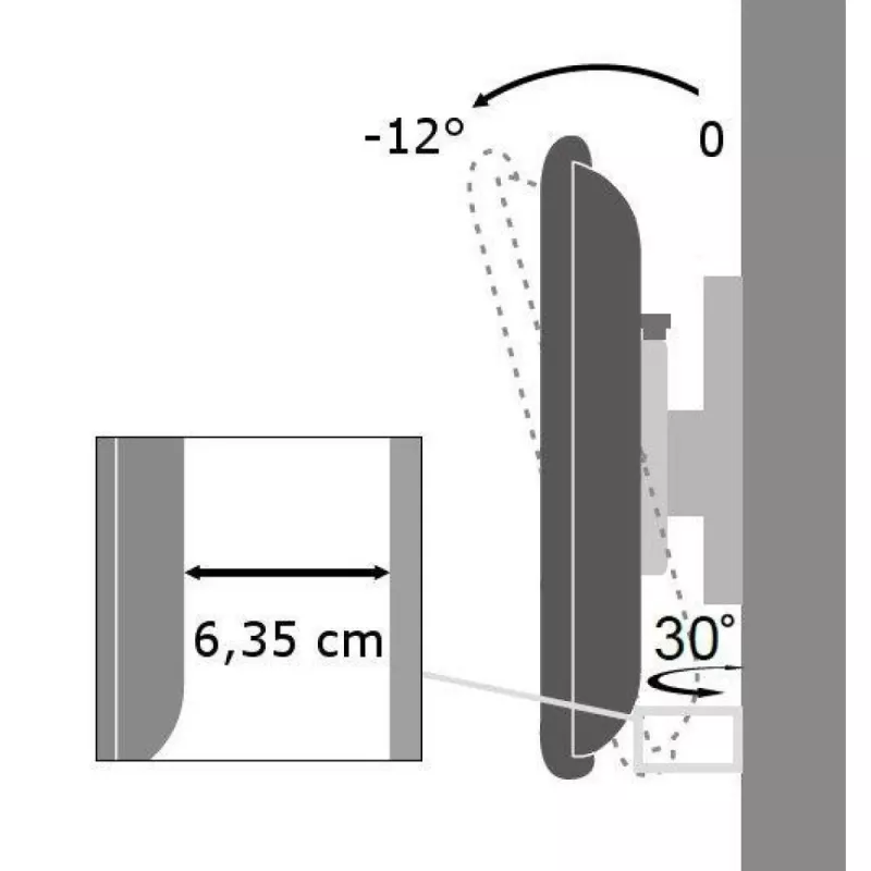 Techly 19-37 Zoll Wandhalterung für LED-LCD-TV, neigbar, 1-fach schwenkbar, Schwarz ICA-LCD 2900B